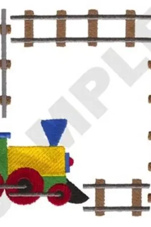 Fast Shipping Train Frame Embroidery Design