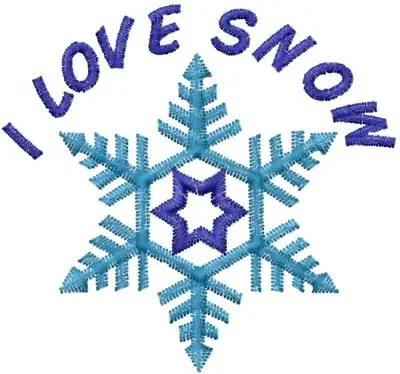 Hot Deal I LOVE SNOW Embroidery Design