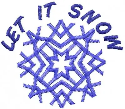 LET IT SNOW Embroidery Design Handmade