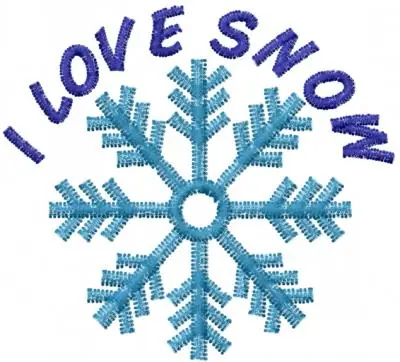 I LOVE SNOW Embroidery Design Direct From Manufacturer