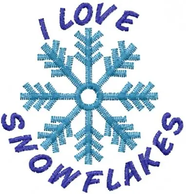 Special Discount I LOVE SNOWFLAKES Embroidery Design