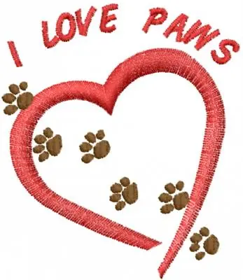 I LOVE PAWS Embroidery Design Bulk Order