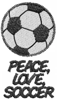 Best Choice PEACE LOVE SOCCER Embroidery Design