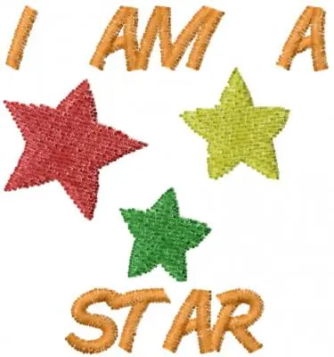I AM A STAR Embroidery Design Handmade