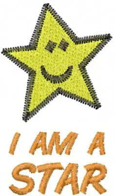 Hot Picks I AM A STAR Embroidery Design