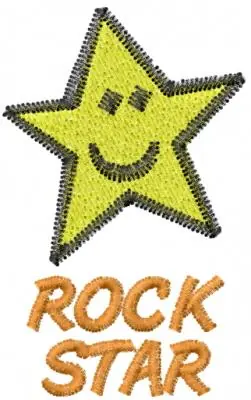 ROCK STAR Embroidery Design Crafted