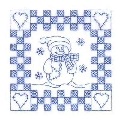 Save Now Quilt Snowman Embroidery Design