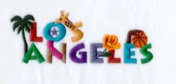 Low Price Las Angeles with Symbols - Large Embroidery Design