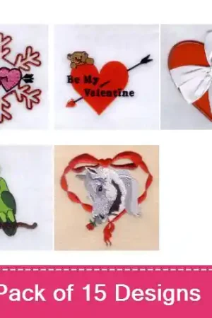Hassle-Free Returns Happy Valentines Day Embroidery design pack by Starbird Inc,  Embroidery Packs on EmbroideryDesigns.com