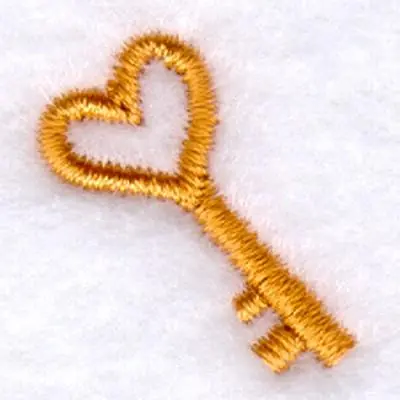 Premium Heart Key Icon Embroidery Design