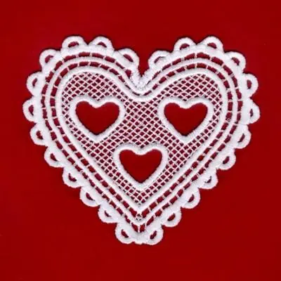 Free Returns Hearts Lace Heart Embroidery Design