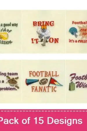Football Sayings Embroidery design pack by Starbird Inc, Embroidery Packs on EmbroideryDesigns.com Budget