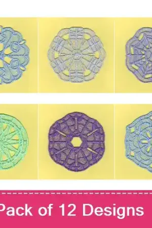 Limited Time Free Standing Lace Snowflakes Design Pack Embroidery design pack by Starbird Inc, Embroidery Packs on EmbroideryDesigns.com