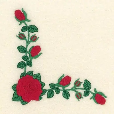 Rose Corner Arrangement Embroidery Design Limited Offer