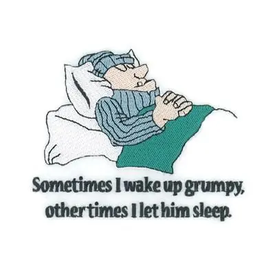 High Quality Wake Up Grumpy Embroidery Design