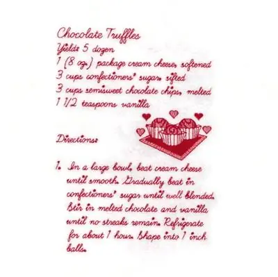 Next Day Delivery Chocolate Truffle Recipe Embroidery Design