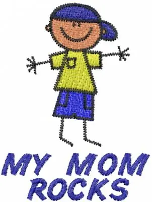 MY MOM ROCKS Embroidery Design Markdown