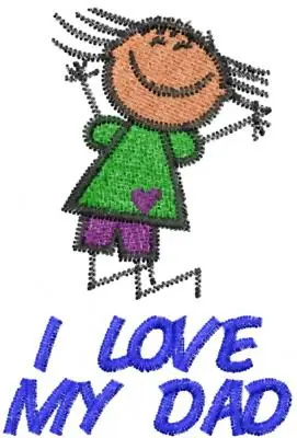 Handmade I LOVE MY DAD Embroidery Design