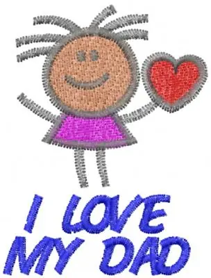 I LOVE MT DAD Embroidery Design Worldwide Shipping