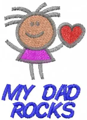 Best Seller MY DAD ROCKS Embroidery Design
