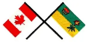 Saskatchewan & Canada Flags Embroidery Design Modern