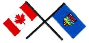 Fresh Stock Alberta & Canada Flags Embroidery Design
