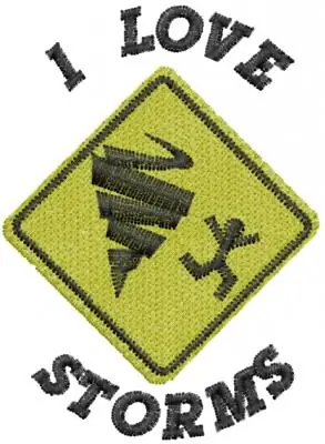 Brand New I LOVE TORNADOES Embroidery Design