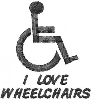 Hassle-Free Returns I LOVE WHEELCHAIRS Embroidery Design