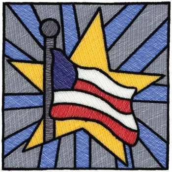 Hot Picks Stain Glass Flag Embroidery Design