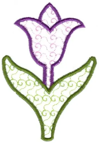 Single Tulip Embroidery Design Modern