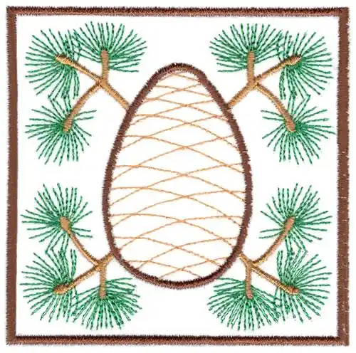 Pinecone and Needles Embroidery Design Top Rated