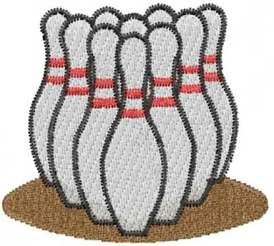 Bowling Pins Embroidery Design In Demand