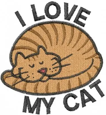 Love My Cat Embroidery Design Bulk Order