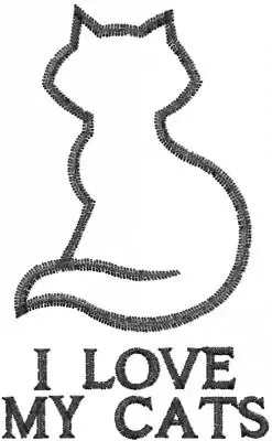 Love My Cats Embroidery Design Free Delivery