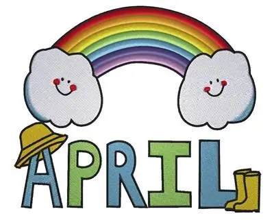While Supplies Last April Rainbow Embroidery Design
