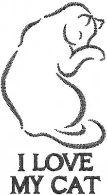Love My Cat Embroidery Design Grab Now
