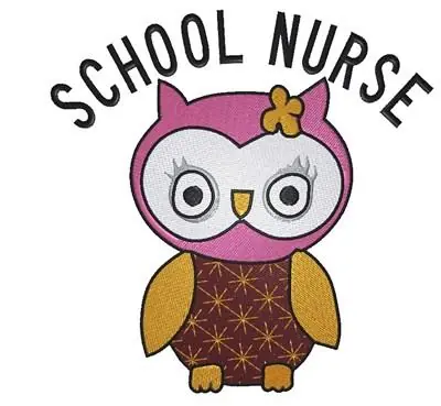 Cheap Cute Owl School Nurse Embroidery Design