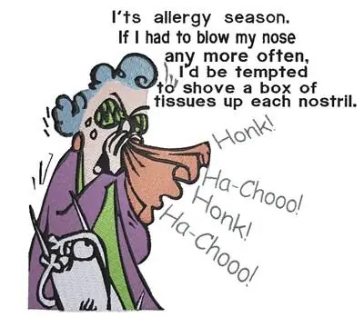 Crafted Maxine on Allergy Embroidery Design