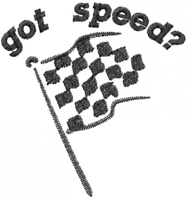 Got Speed Flag Embroidery Design Handmade