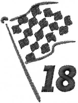 In Demand Checkered Flag 18 Embroidery Design