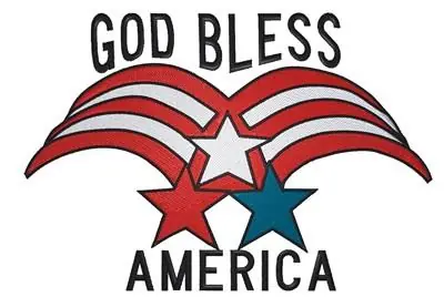 Buy Direct Patriotic Stars design God bless Embroidery Design