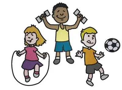 Editor’s Pick Kids Exercising Embroidery Design