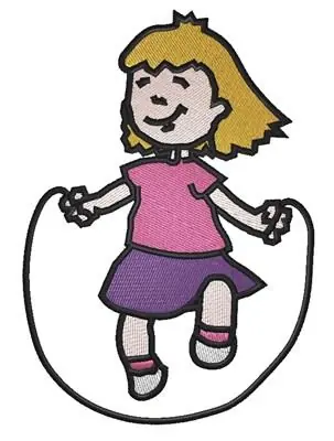 Girl Jump Rope Embroidery Design Top Pick