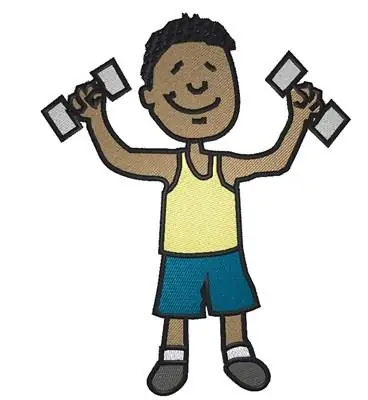 Weightlifter Boy Embroidery Design Secure Checkout