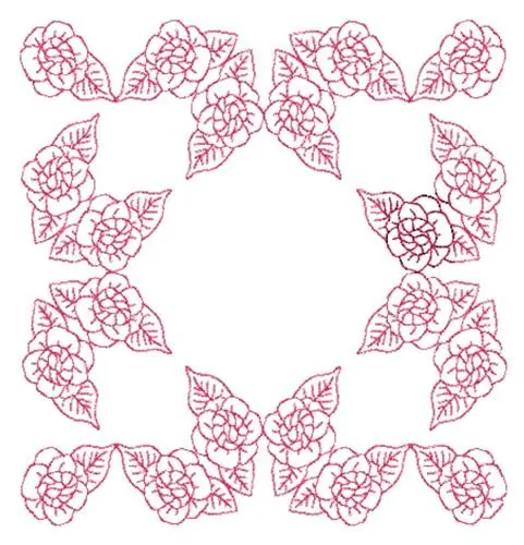 Rose Redwork Embroidery Design Mega Sale
