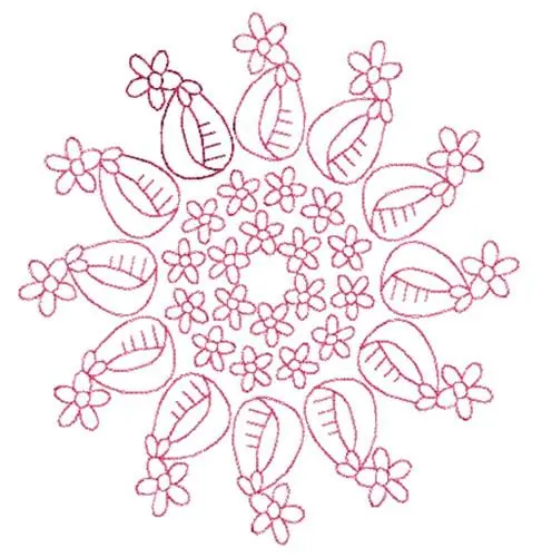 Affordable Daisy Redwork Embroidery Design