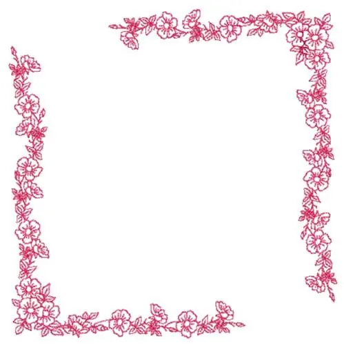 Blooming Border Redwork Embroidery Design Instant Buy