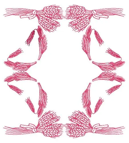 Wheat Sheaves Redwork Embroidery Design Price Cut