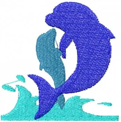 Price Drop Dolphins Silhouette Embroidery Design