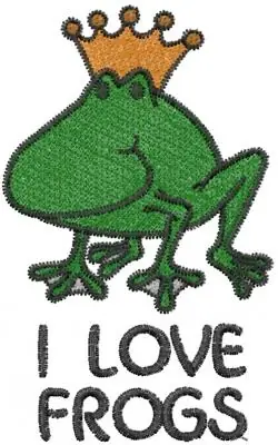 Best Price I Love Frogs Embroidery Design
